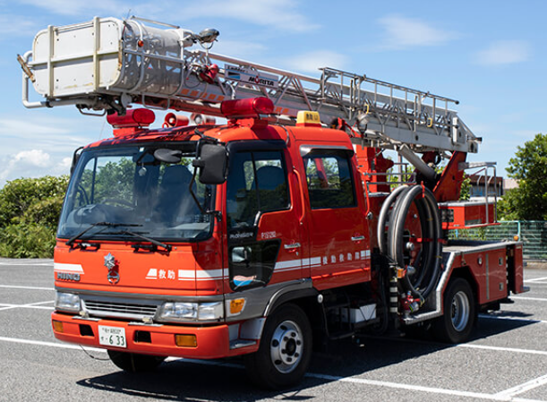 写真:はしご車搭乗体験!